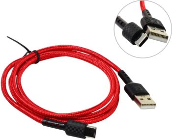 Кабель Defender <87113RED> USB 2.0 AM-->USB-C 1м