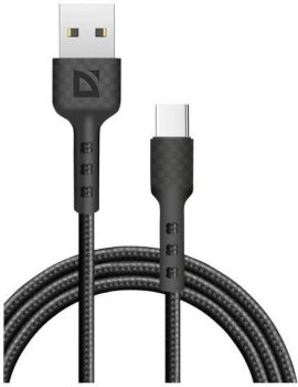 Defender <87113BLA> Кабель USB 2.0  AM-->USB-C  1м