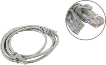 Кабель UTP ExeGate <UTP-RJ45-RJ45-5e-1.5M-GY> Patch Cord UTP кат.5e, 1.5м,серый <EX241490RUS>