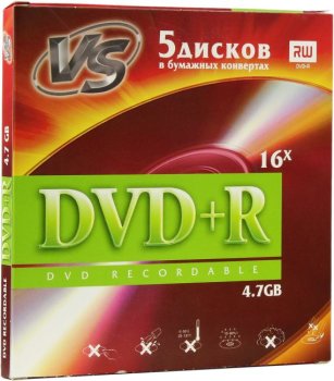 Диск DVD+R VS 4.7Gb 16x <уп. 5 шт> <620465>