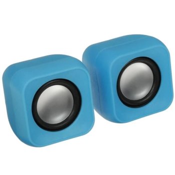 Колонки RITMIX SP-3010 blue {RMS: 5 Вт (2 х 2,5 Вт), Диаметр динамиков: 2’’, Частотный диапазон: 100 -20 кГЦ, Отношение сигнал/шум: ?80 дБ}