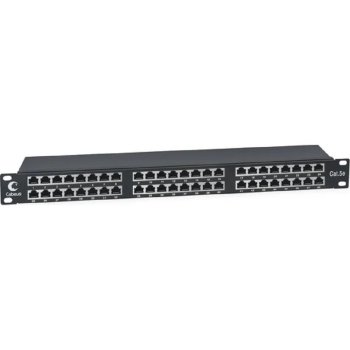 Cabeus PLHD-48-Cat.5e-SH-Dual IDC-1U Патч-панель высокой плотности 19" Высота (1U), 48 портов RJ-45, категория 5e, полностью экранированная, Dual IDC