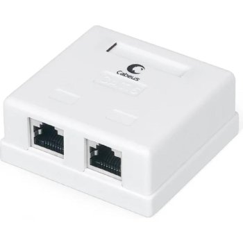 Розетка RJ45 Cabeus WS-8P8C-Cat.6-SH-2 компьютерная RJ-45(8P8C), категория 6, экранированная, двойная, внешняя, Dual IDC