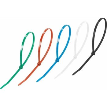 Стяжка Rexant (07-0308-25) кабельная нейлоновая 300x4,8мм, набор 5 цветов (25 шт/уп)