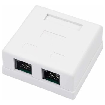 Розетка RJ45 Rexant (03-0151) компьютерная 2-порта RJ-45(8P8C), категория 5е, внешняя