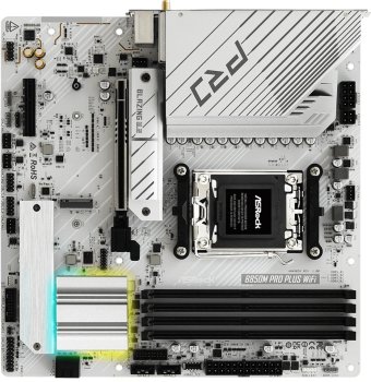 Материнская плата Asrock B850M Pro Plus WiFi Socket AM5 AMD B850 4xDDR5 mATX AC`97 8ch(7.1) 2.5Gg RAID+HDMI+DP