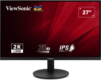 Монитор 27" ViewSonic VA2708-2K-HD-2 IPS 2560x1440, 75 Гц, 4 мс, 16:9, 300 кд/м², 2xHDMI 2.0, DP 1.4, 3.5 Jack, HDR10, черный