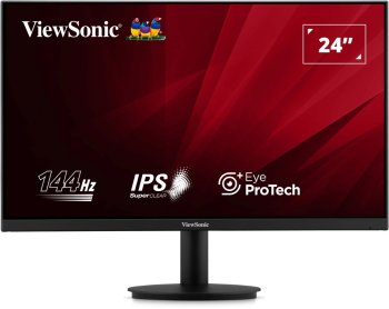 Монитор 23.8" ViewSonic VA24G1-H IPS 1920x1080, 144 Гц, 1 мс (MPRT), 16:9, 400 кд/м², VGA, HDMI 1.4, HDR10, Adaptive-Sync, черный