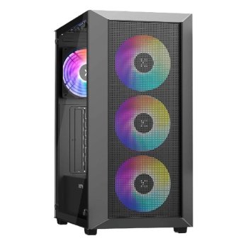 Корпус XASTRA A406 4ARGB Black ATX/Mesh/ tempered glass / 4x120mm ARGB PWM fans/ A406-4FC12A