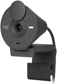 Веб-камера Logitech HD Webcam Brio 300 графитовый 2Mpix (1920x1080) USB Type-C с микрофоном (960-001437)