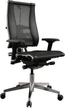 Кресло офисное эргономичное Метта Yoga 4DF B2-14D - YM93+Infinity черный сетка/ткань крестов. алюминий хром (комплект 1шт)