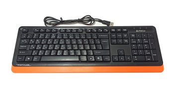 *Клавиатура A4Tech Fstyler FKS10 черный/оранжевый USB (FKS10 ORANGE) (б/у)