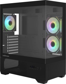 Корпус ZALMAN CHRONIX V2, ATX, BLACK, WINDOW, 1xCombo (3.5’’ or 2.5’’), 1x3.5’’HDD, 2x2.5’’SSD, 1xUSB2.0, 1xUSB3.0, 1xUSB Type-C, SIDE 2x