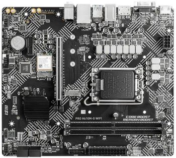 Материнская плата MSI PRO H610M-G WIFI H610, LGA1700, 2*DDR5, 1*PCIEx16, 1*PCIEx1, 1*M.2, 4*USB3.2Gen1, 6*USB2.0, 4*SATA3.0, 1G, VGA, DP, HDMI, M-ATX,