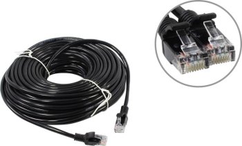 Кабель UTP Cablexpert <PP12-20M/BK> Patch Cord UTP кат.5e, 20м, чёрный