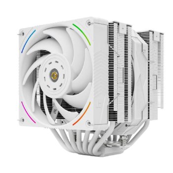 Вентилятор для процессора Thermalright Royal Pretor 130 Ultra White (4-pin PWM, 158mm, Ni/Cu, 7x6mm, 1x120mm ARGB +1x130mm, 69CFM/81.88CFM, 27dBA/28.3