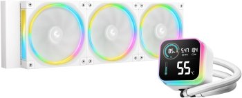 Система водяного охлаждения Deepcool LQ360 Ultra ARGB Soc-AM5/AM4/1200/1700/1851 белый 4-pin 38.71dB Al LCD 350W 1900gr Ret (R-LQ360-WHASMC-G-1)
