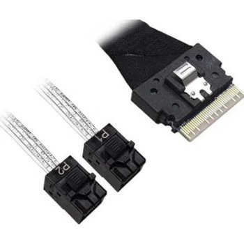 LuxTech <L285SL014-SD-R> Кабель SFF-8654 (x8)->2xSFF-8643