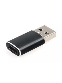 Переходник USB3.1 Cablexpert A-USB3.1-AMCF, AM/Type-C(F), 5 Гбит/с, QC3.0, метал.корпус, Pro, черный, пакет