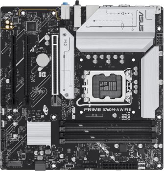 Материнская плата ASUS PRIME B760M-A WIFI II Soc-1700 INTEL B760 4xDDR5 mATX AC`97 8ch(7.1) 2.5Gg RAID+HDMI+DP