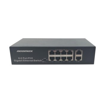 Коммутатор NEOMAX неуправляемый NMS-110PoE-1000-S, 10 портов 1000 Mbps, 8xPoE+, 220W, металл