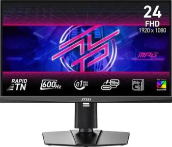 Монитор 24" MSI MPG 242R X60N TN FHD, 600 Гц, 0.1 мс (GtG), 16:9, 500 кд/м², HDMI 2.1 x2, DP 1.4a, USB-C (98 Вт PD), DisplayHDR 400, Adaptive-Sync, RG