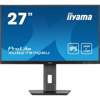 Монитор Iiyama 27" ProLite XUB2797QSU-B2 черный IPS LED 1ms 16:9 HDMI M/M матовая HAS Piv 1300:1 300cd 178гр/178гр 2560x1440 100Hz DP QHD USB 5.7кг