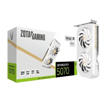 Видеокарта ZOTAC GAMING GeForce RTX 5070 Twin Edge OC White Edition 12048 Мб DDR7 192 bit 2165 /2542 MHz 3*DP/HDMI 2*FAN (ZT-B50700Q-10P) RTL