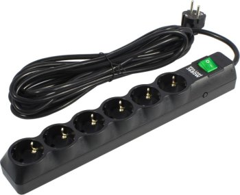 Сетевой фильтр SVEN SF-06E-16 Black <5м> (6 розеток)