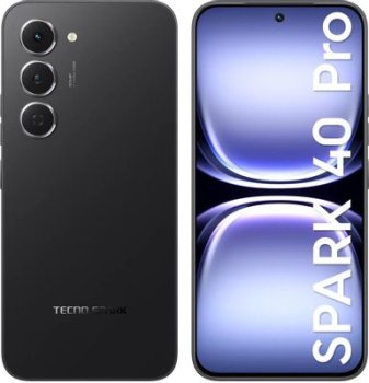 Смартфон Tecno Spark 40 Pro 128Gb 8Gb черный моноблок 3G 4G 6.78" Android 14 802.KM6 128+8 INK BLACK