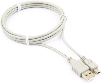 Кабель USB2.0 Cablexpert CC-USB2-AM5P-6-N, AM/MiniUSB, медь, экран, Pro, 1.8м серый, пакет