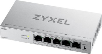 Коммутатор ZYXEL Web-managed Gigabit PoE Zyxel GS1200-5HPv3, 5xRJ-45: 1G (4xPoE+), 68W PoE budget, desktop, fanless
