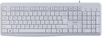 Клавиатура Acer OKW500 белый USB Multimedia (ZL.KBDEE.01S) кабель 1.8м