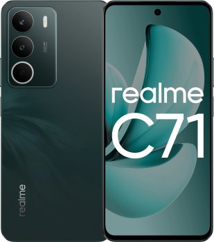 Смартфон Realme RMX5303 C71 128Gb 8Gb зеленый моноблок 3G 4G 2Sim 6.67" 720x1604 Android 15 50Mpix 802.11 a/b/g/n/ac NFC GPS GSM900/1800 GSM1900 Prote