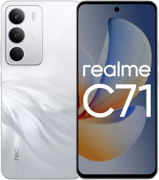 Смартфон Realme RMX5303 C71 128Gb 8Gb белый моноблок 3G 4G 2Sim 6.67" 720x1604 Android 15 50Mpix 802.11 a/b/g/n/ac NFC GPS GSM900/1800 GSM1900 Protect