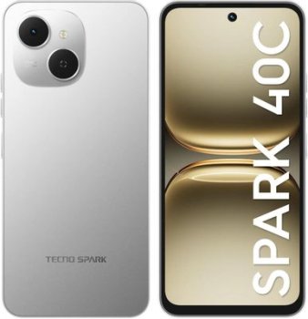 Смартфон Tecno Spark 40C 256Gb 8Gb серый моноблок 3G 4G 2Sim 6.67" 720x1600 Android 15 13Mpix 802.11 a/b/g/n/ac/ax GPS GSM900/1800 Protect FM microSD