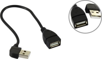 Кабель ExeGate <EX-CC-USB2-AMAF-0.15L> USB 2.0 A-->A 0.15м Г-образный <EX299703RUS>