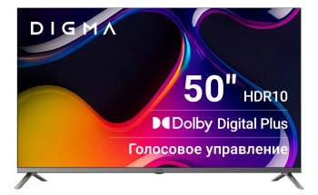 Телевизор-LCD Digma 50" DM-LED50UBB41 Android TV Frameless Metal темно-серебристый/серебристый 4K Ultra HD 60Hz DVB-T DVB-T2 DVB-C DVB-S DVB-S2 USB Wi