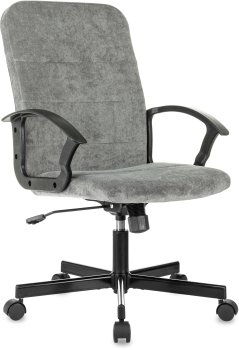 Кресло офисное Бюрократ Triest Fabric серый Light-19 Крестовина. Металл черный