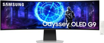 Монитор Samsung 49" Odyssey OLED G9 S49DG952SMXUE серебристый OLED LED 32:9 HDMI M/M матовая HAS 1000000:1 250cd 178гр/178гр 5120x1440 240Hz FreeSync 