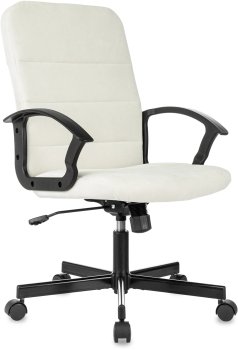 Кресло офисное Бюрократ Triest Fabric молочный Velvet 20 крестов. металл черный