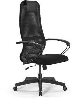 Кресло руководителя Метта SU-B-8 черный сиденье черный сетка/ткань с подголов. крестов. пластик черный