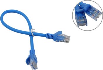 Кабель UTP ExeGate EX286371RUS UTP-RJ45-RJ45-5e-0,3M-LSZH-BL, UTP, cat.5e, LSZH, 0.3м, синий
