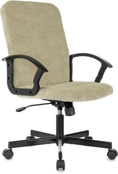 Кресло офисное Бюрократ Triest Fabric песочный Light-21 крестов. металл черный