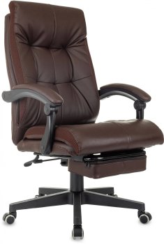 Кресло руководителя Бюрократ CH-824MSG-BF коричневый ткань/эко.кожа крестов. пластик подст.для ног