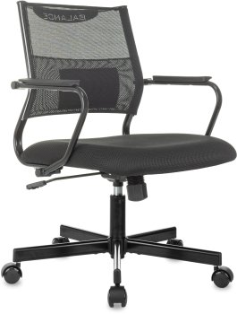 Кресло руководителя Бюрократ CH Balance-Low черный Elastic-102 TW-11 сетка/ткань низк.спин. крестов. металл черный