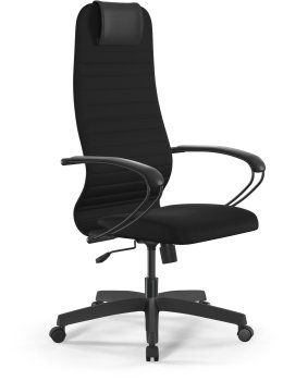 Кресло Метта SU-B-10 черный сиденье черный сетка/ткань с подголов. крестов. пластик хром