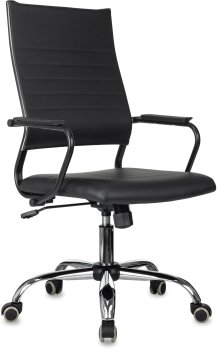 Кресло руководителя Бюрократ CH BALANCE SL Line черный экокожа крестов. металл хром