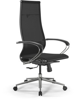 Кресло руководителя Метта ErgoLife Set 7 черный сиденье черный сетка с подголов. крестов. сталь хром