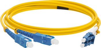 Кабель волоконно-оптический Lanmaster LAN-2LC-2SC/SU-1.0 2x9/125 OS1/OS2 LC дуплекс-SC дуплекс 1м LSZH желтый